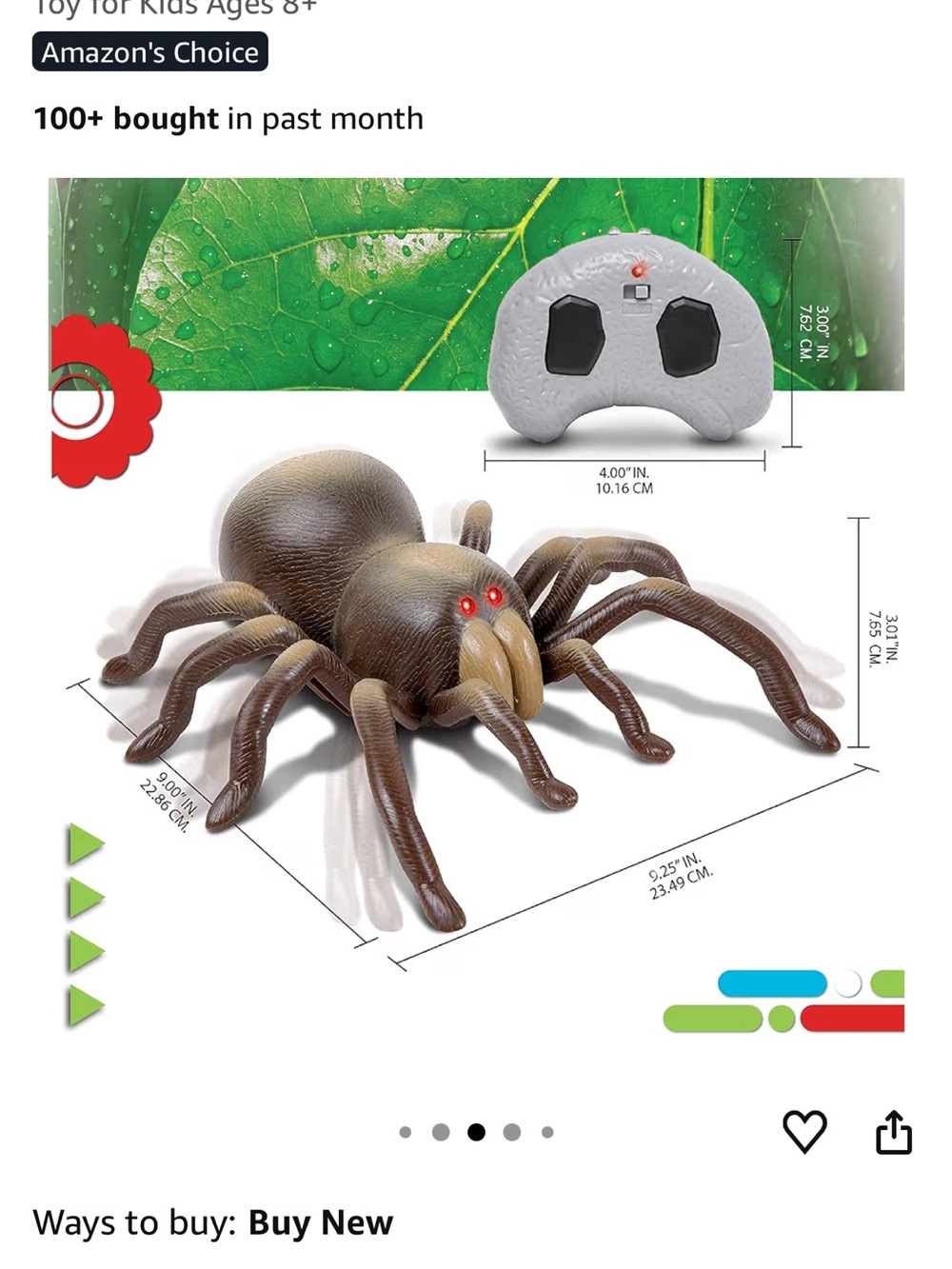 Discovery RC Tarantula Toy - Brown with Pink Eyes